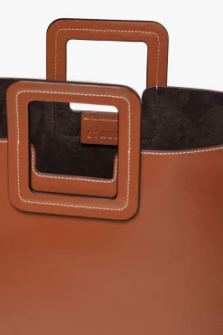 STAUD SHIRLEY LEATHER BAG | SADDLE><noscript><img width=