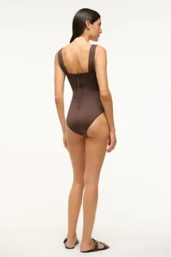 STAUD ADELAIDE ONE PIECE DARK CHOCOLATE><noscript><img width=