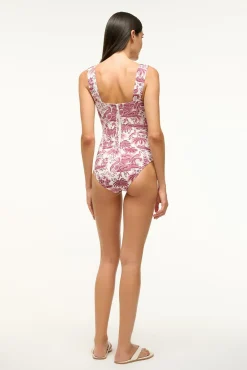 STAUD ADELAIDE ONE PIECE BORDEAUX TOILE><noscript><img width=
