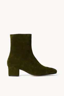 STAUD AIMEE SHORT BOOT OLIVE SUEDE> Boots