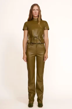 STAUD AIMEE SHORT BOOT OLIVE SUEDE><noscript><img width=