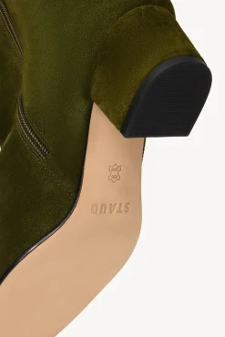 STAUD AIMEE SHORT BOOT OLIVE SUEDE><noscript><img width=