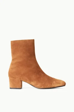 STAUD AIMEE SHORT BOOT TAN SUEDE> Boots