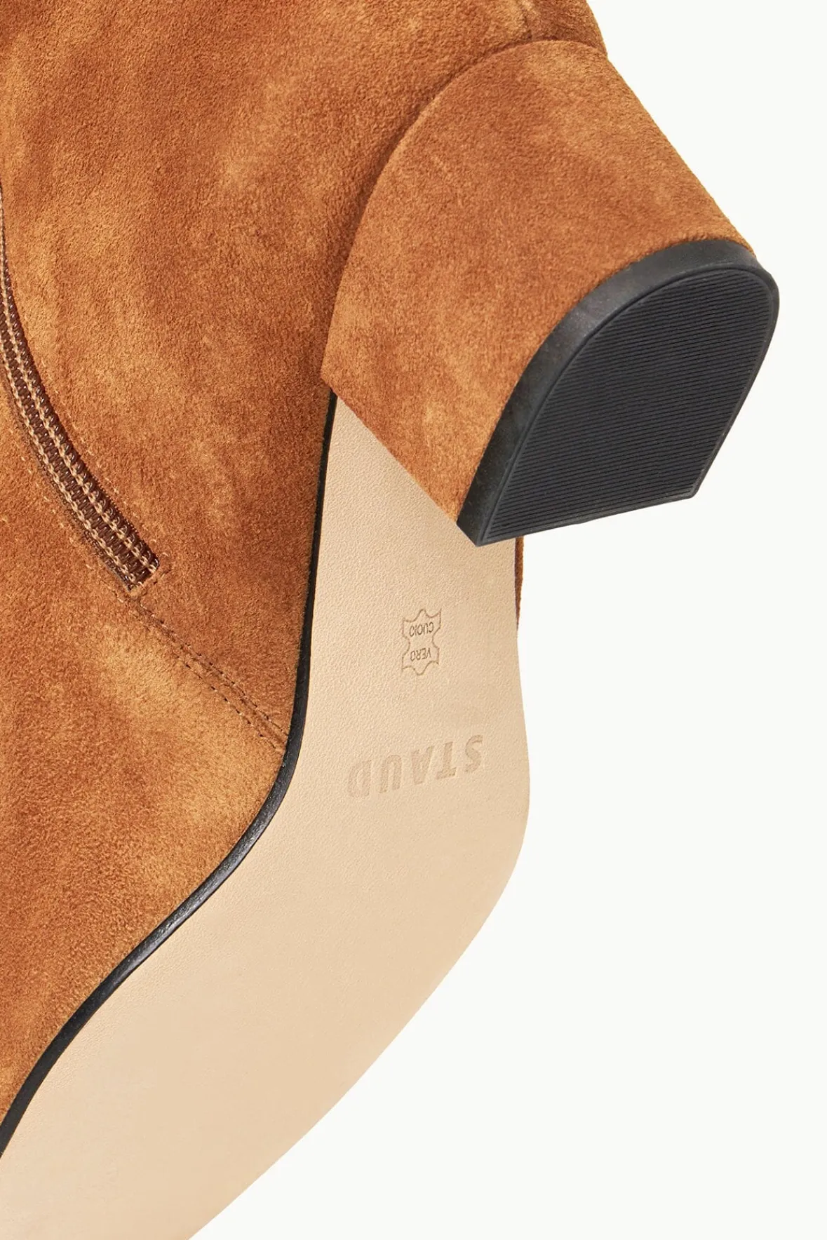 STAUD AIMEE SHORT BOOT TAN SUEDE> Boots