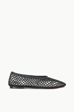 STAUD ALBA BALLET BLACK NETTING> Mules & Flats