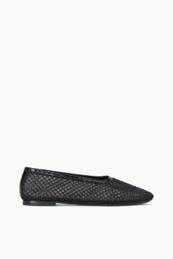 STAUD ALBA BALLET FLAT CRYSTAL MESH> The Evening Edit|Mules & Flats