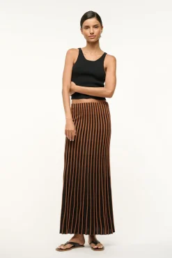 STAUD ALEIDA SKIRT TAN BLACK> Skirts