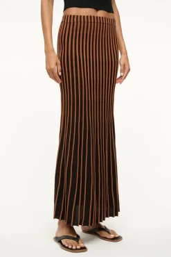STAUD ALEIDA SKIRT TAN BLACK><noscript><img width=