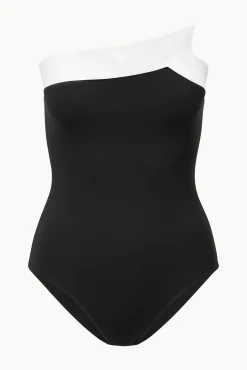 STAUD ALEXANDRA ONE PIECE BLACK WHITE><noscript><img width=