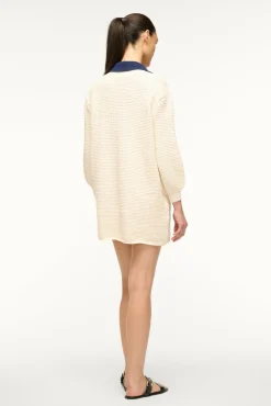 STAUD ALTEA MINI DRESS IVORY NAVY><noscript><img width=