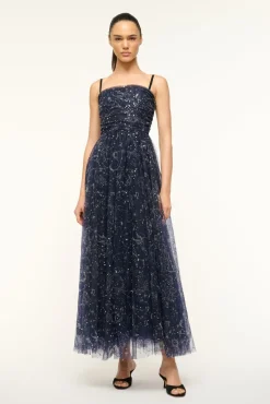 STAUD BETTINA DRESS ZODIAC CONSTELLATION> The Evening Edit|Maxi Dresses