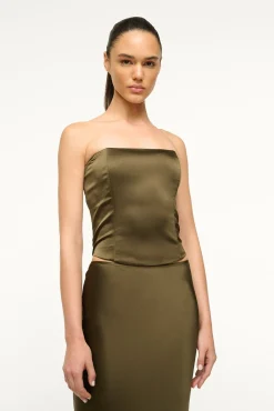STAUD BRUNSWICK SILK TOP> Tops|The Evening Edit
