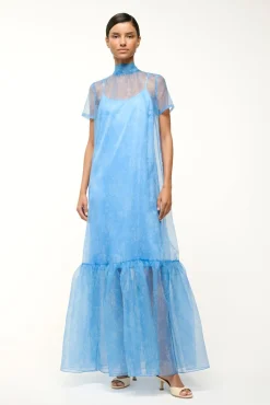 STAUD CALLUNA DRESS BLUE ROSE> Maxi Dresses|Dresses