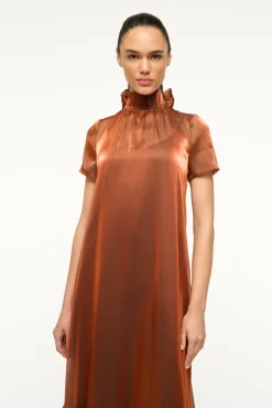 STAUD CALLUNA DRESS IRIDESCENT CACAO><noscript><img width=