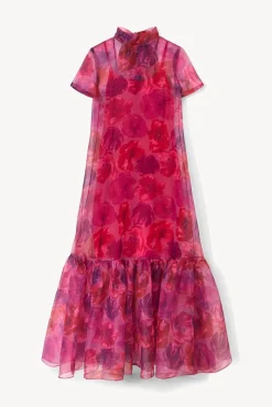 STAUD CALLUNA DRESS MAGENTA PAINTED FLORAL><noscript><img width=