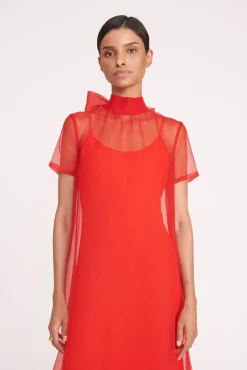 STAUD CALLUNA DRESS RED ROSE> Maxi Dresses|Dresses