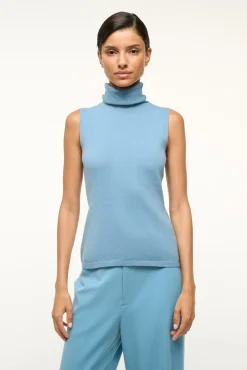 STAUD CANAL TOP SLATE BLUE> Tops
