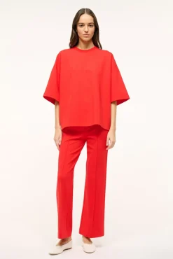 STAUD CAPSULE TOP RED ROSE> Tops