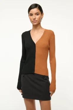 STAUD CARGO SWEATER TAN BLACK> Tops|Sweaters