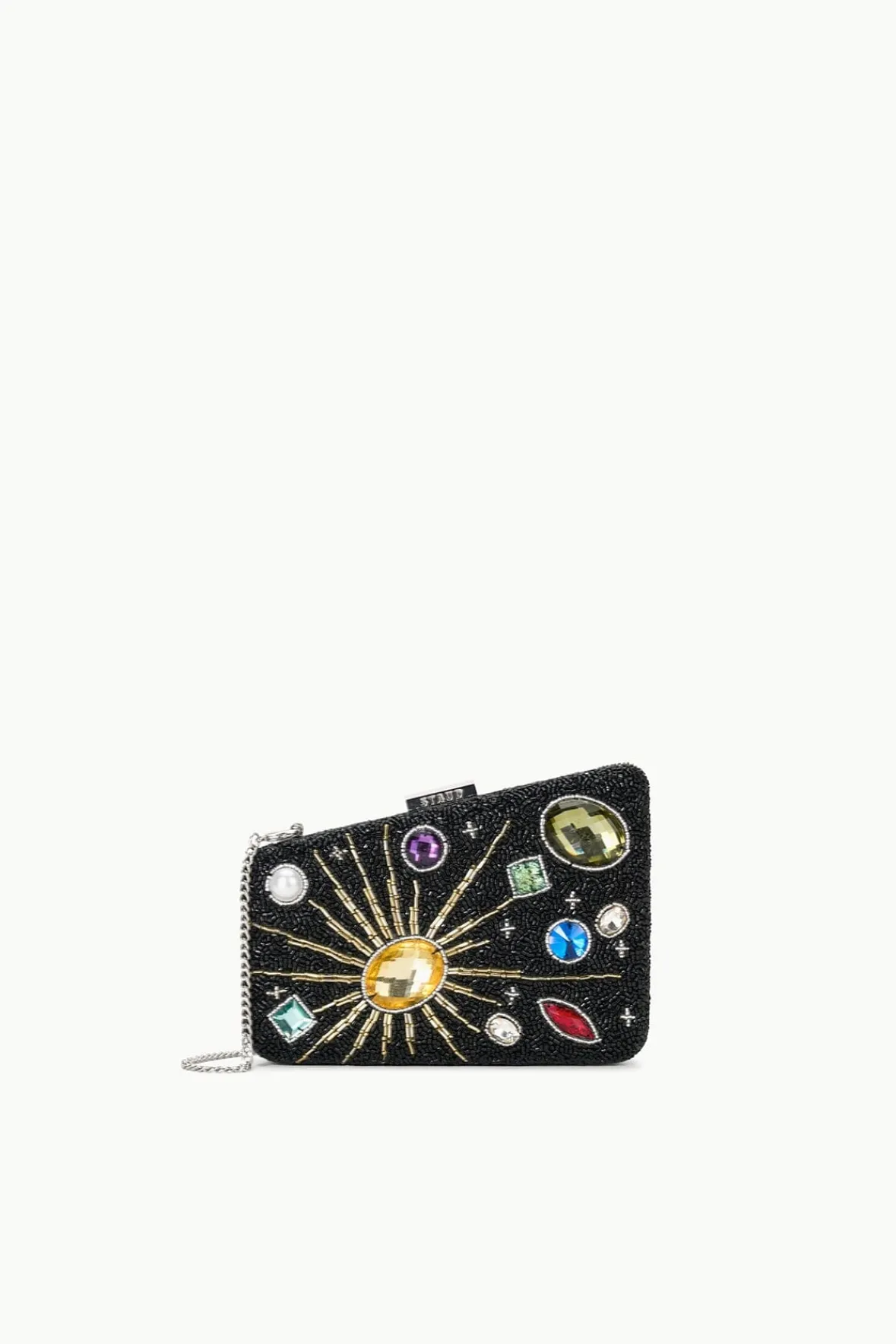 STAUD CARMELLA BEADED CLUTCH BLACK CELESTIAL> The Evening Edit|Beaded/novelty