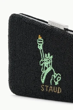 STAUD CARMELLA BEADED CLUTCH NYC SKYLINE><noscript><img width=