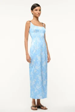 STAUD CAROL DRESS BLUE ROSE> Maxi Dresses|Dresses