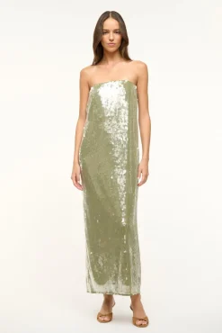 STAUD CASEY DRESS GARDEN MOSS> Maxi Dresses|Dresses