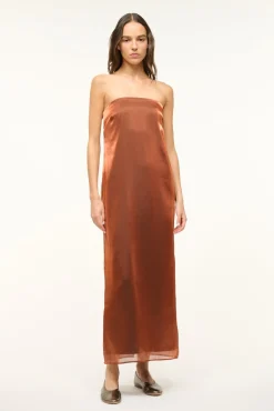 STAUD CASEY DRESS IRIDESCENT CACAO> The Evening Edit