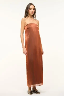 STAUD CASEY DRESS IRIDESCENT CACAO><noscript><img width=