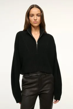 STAUD CASHMERE CROPPED HAMPTON SWEATER> Sweaters