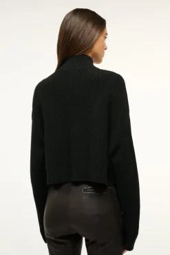 STAUD CASHMERE CROPPED HAMPTON SWEATER><noscript><img width=