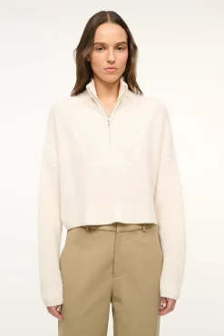 STAUD CASHMERE CROPPED HAMPTON SWEATER> Sweaters