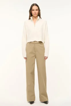 STAUD CASHMERE CROPPED HAMPTON SWEATER> Sweaters