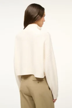 STAUD CASHMERE CROPPED HAMPTON SWEATER><noscript><img width=