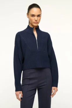STAUD CASHMERE CROPPED HAMPTON SWEATER> Sweaters