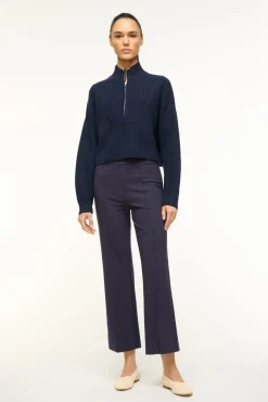 STAUD CASHMERE CROPPED HAMPTON SWEATER><noscript><img width=