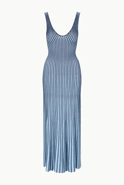 STAUD CLARETTA DRESS NAVY CLEAR BLUE><noscript><img width=