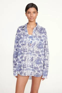 STAUD COLTON SHIRT BLUE TOILE><noscript><img width=