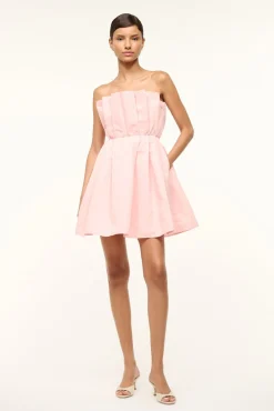 STAUD CORDELIA DRESS POWDER PINK> The Evening Edit