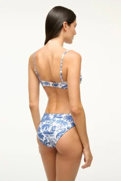 STAUD CORSAGE BIKINI BOTTOM BLUE TOILE><noscript><img width=