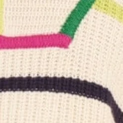 STAUD CROPPED HAMPTON SWEATER CREAM RAINBOW MULTI><noscript><img data-lazyloaded=