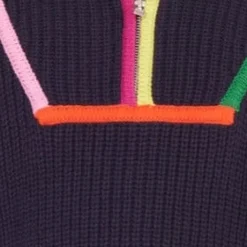 STAUD CROPPED HAMPTON SWEATER NAVY MULTI><noscript><img width=