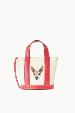 STAUD CUSTOM ALLORA MINI TOTE CREAM RED ROSE> Totes|Custom Handbags