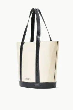 STAUD CUSTOM ALLORA TOTE CREAM BLACK><noscript><img width=