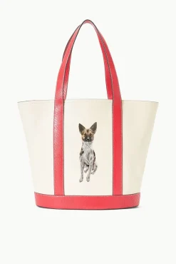 STAUD CUSTOM ALLORA TOTE CREAM RED ROSE> Totes|Custom Handbags