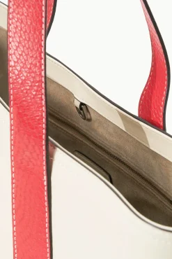 STAUD CUSTOM ALLORA TOTE CREAM RED ROSE><noscript><img width=