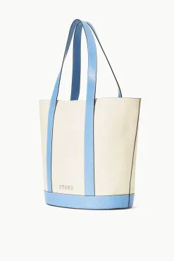STAUD CUSTOM ALLORA TOTE CREAM BLUE><noscript><img width=