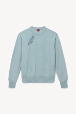 STAUD CUSTOM CASHMERE CREWNECK SWEATER | LIGHT BLUE> Custom Clothing