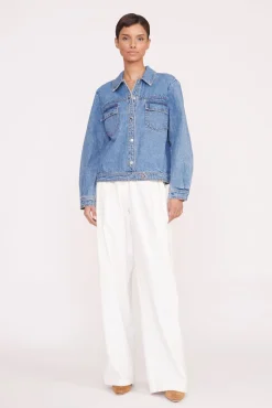 STAUD CUSTOM CLASSIC OVERSIZED RYAN JACKET | MEDIUM WASH><noscript><img width=