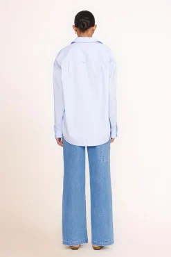 STAUD CUSTOM CLASSIC OVERSIZED SHIRT | OXFORD BLUE><noscript><img width=